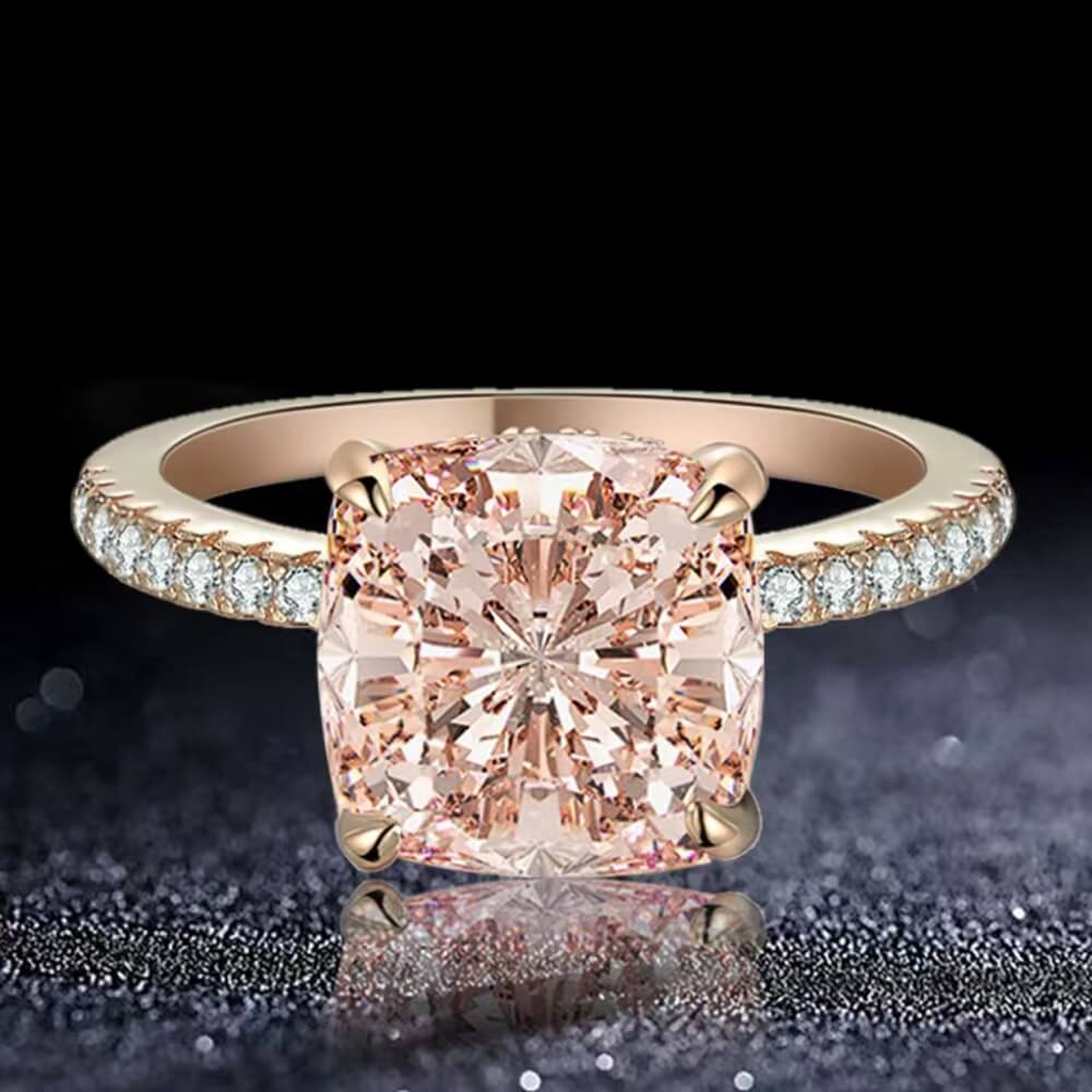 2 Carat Pink Moissanite Engagement Ring for Women Wholesale
