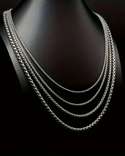 2/3/4mm Stainless Steel Box Chain Necklace Wholesale