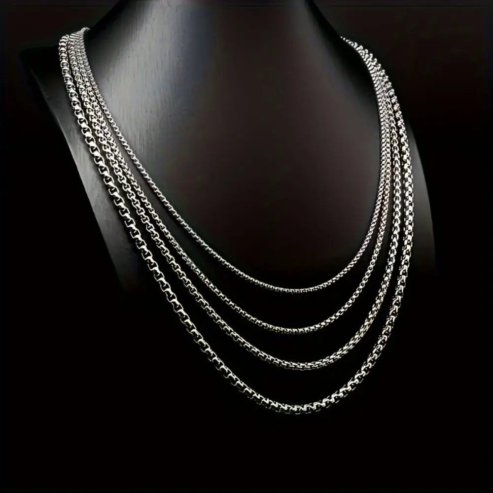 2/3/4mm Stainless Steel Box Chain Necklace Wholesale