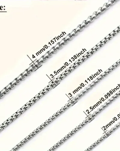 Vue alternative de 2/3/4mm Stainless Steel Box Chain Necklace Wholesale