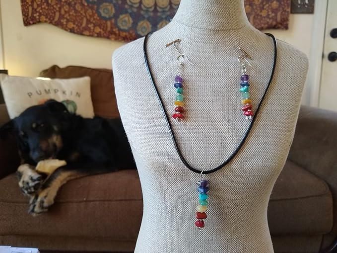 24 Color Gemstone Chip Beads Kit Crystal Jewellery Making Drilled Beads - Görüntü 7