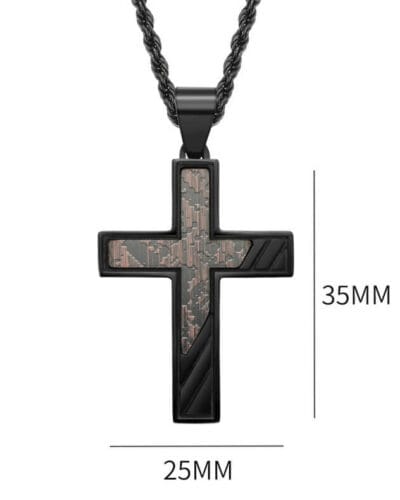 24 inch Stainless Steel Black Cross Necklace Pendant for Men 3