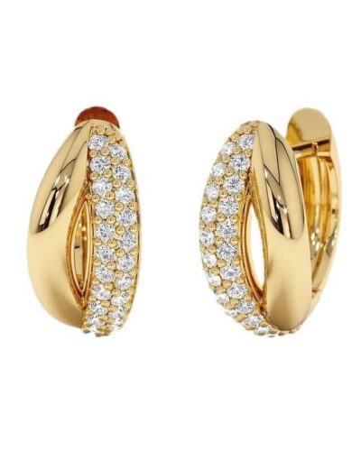 925 Sterling Silver Huggie Earrings with Melee Zircon SHOW