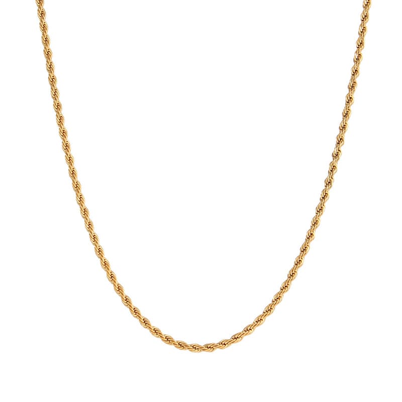 2-8MM18K Gold Plated Stainless Steel Rope Chains Wholesale - Image 12