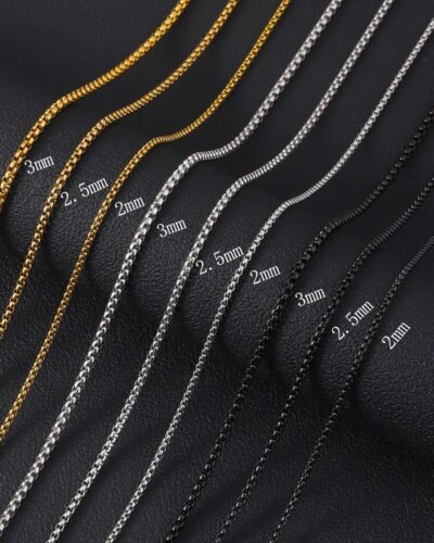 Vue alternative de 2MM/2.5MM Mens Stainless Steel Chain Necklace Wholesale