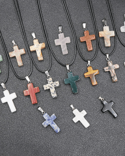 2cm Large Crystal Cross Necklace Unisex Wholesale
