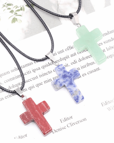 2cm Large Crystal Cross Necklace Unisex Wholesale