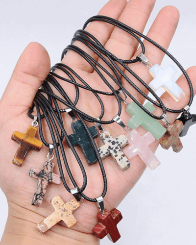 2cm Large Crystal Cross Necklace Unisex Wholesale