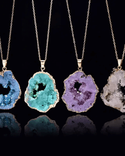 Irregular Crystal Slice Quartz Crystal Necklace