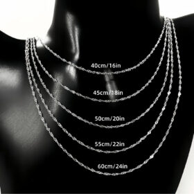 2mm 925 Sterling Silver Rope Chain Necklace show