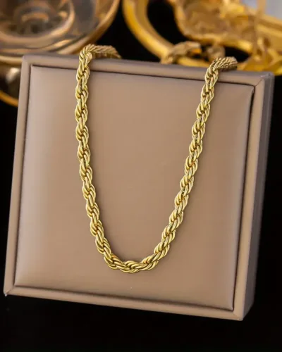 2pcs Rope Stainless Steel Chain Set Wholesale Twisted Chain 2