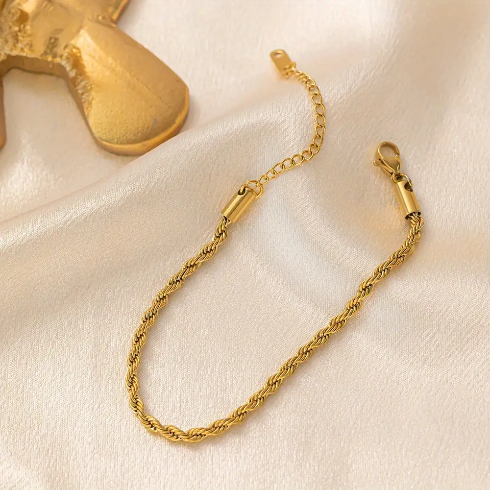 Alternative view of 2pcs Rope Stainless Steel Chain Set Wholesale Twisted Chain