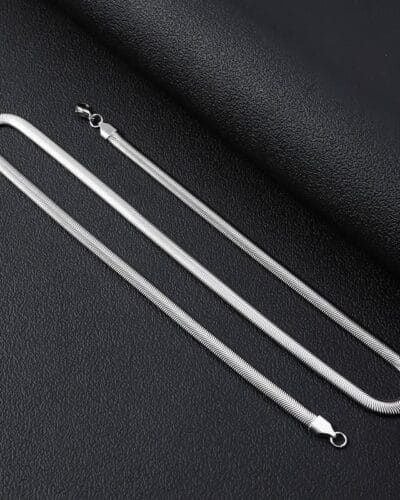 4-6MM Stainless Steel Flat Snake Chain Necklace Choker Wholesale