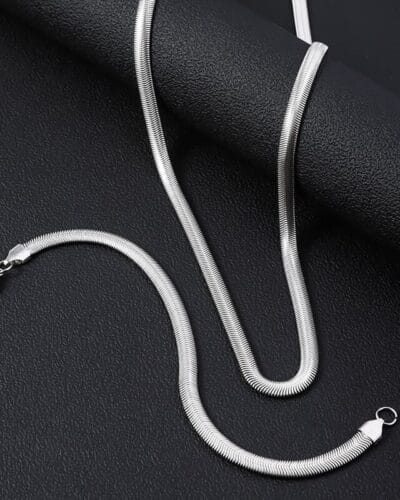 4-6MM Stainless Steel Flat Snake Chain Necklace Choker Wholesale