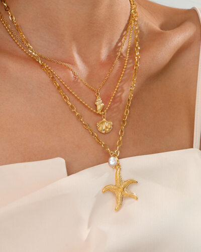 Vista alternativa dell'3-layer Vintage Plated Stainless Steel Chain for Women