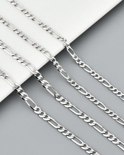 3.3mm 925 Sterling Silver Figaro Chain Necklace for Men show