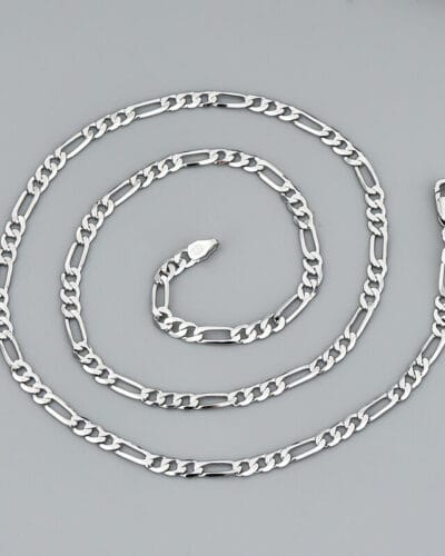 3.3mm 925 Sterling Silver Figaro Chain for Men 3