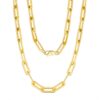 3MM 18k Gold Plated 925 Sterling Silver Paperclip Necklace Bulk-18K GOLD Plated