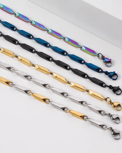 3MM Stainless Steel Chain Wholesale Melon Seed Chain Women Men  (1)