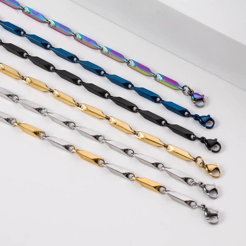 3MM Stainless Steel Chain Wholesale Melon Seed Chain Women Men  (1)