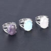 4-Prong Natural Crystal Wedding Rings for Women Wholesale
