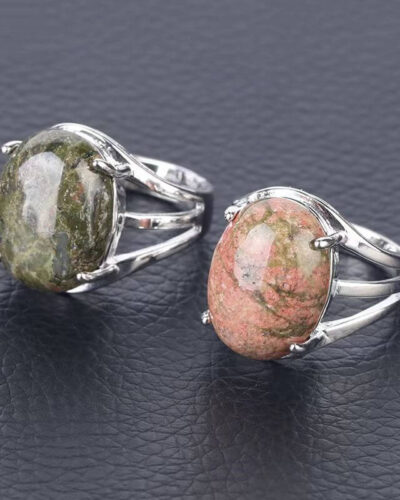 4-Prong Natural Crystal Wedding Rings for Women Wholesale