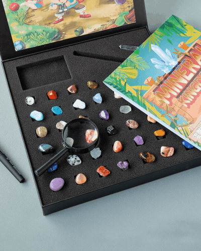 43Pcs Mineral Gemstones and Crystal Collection Box Kit Bulk