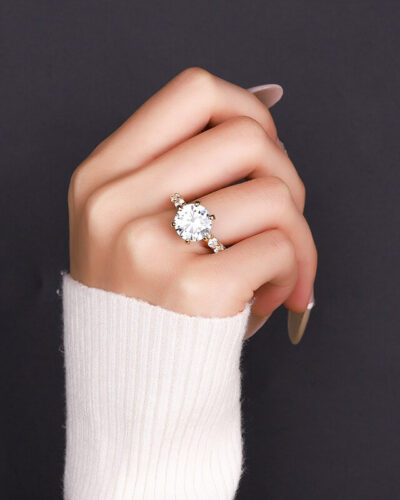 Alternative view of 5ct Moissanite Engagement Ring with Multiple Color