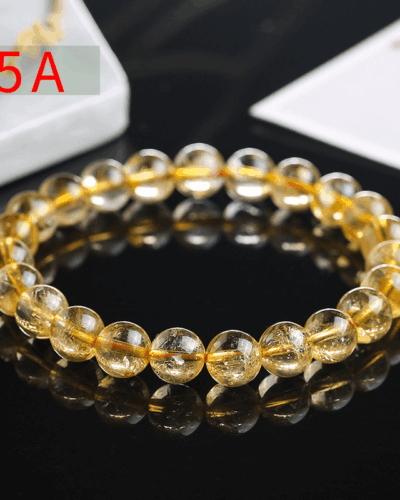 5A Beaded Authentic Citrine Bracelet for Reiki Wealth