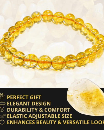 5A Beaded Authentic Citrine Bracelet for Reiki Wealth