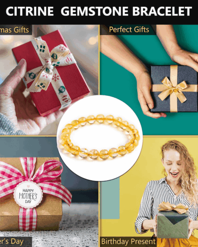 5A Beaded Authentic Citrine Bracelet for Reiki Wealth