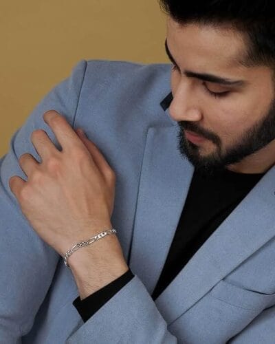 5MM Solid 925 Silver Figaro Bracelet Chain Wholesale Hip hop 8