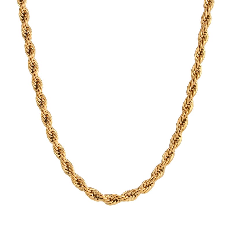 2-8MM18K Gold Plated Stainless Steel Rope Chains Wholesale - Image 13