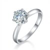 S925 Silver 1 Carat 6 Prong Moissanite Engagement Ring Wholesale