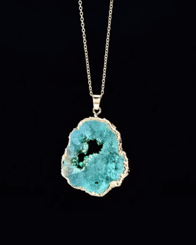 Irregular Crystal Slice Quartz Crystal Necklace