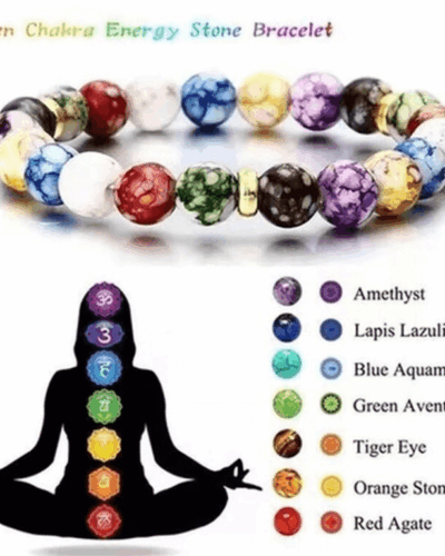 7 Chakra Crystal Bracelets Bulk for Meditation Energy