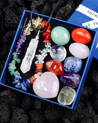  7 Chakra Portable Crystal box Meditation Stone (5)