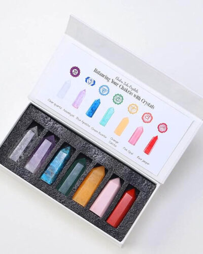 7pcs Crystal Towers box for Gift Crystal Point Healing (1)