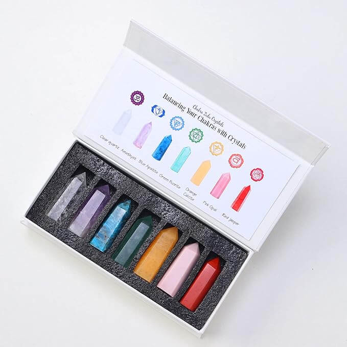 7pcs Crystal Towers box for Gift Crystal Point Healing (1)