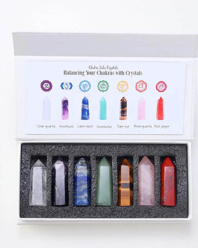 7pcs Crystal Towers Box for Gift Crystal Point Healing