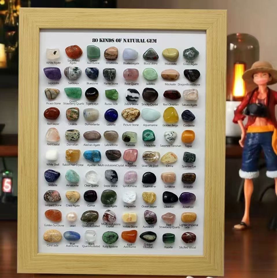 80Pcs Crystal Specimen Box Set for Decoration Bulk