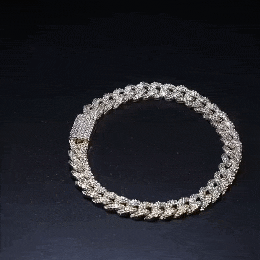 8mm Cuban Link Chain with Diamonds CZ Bracelets