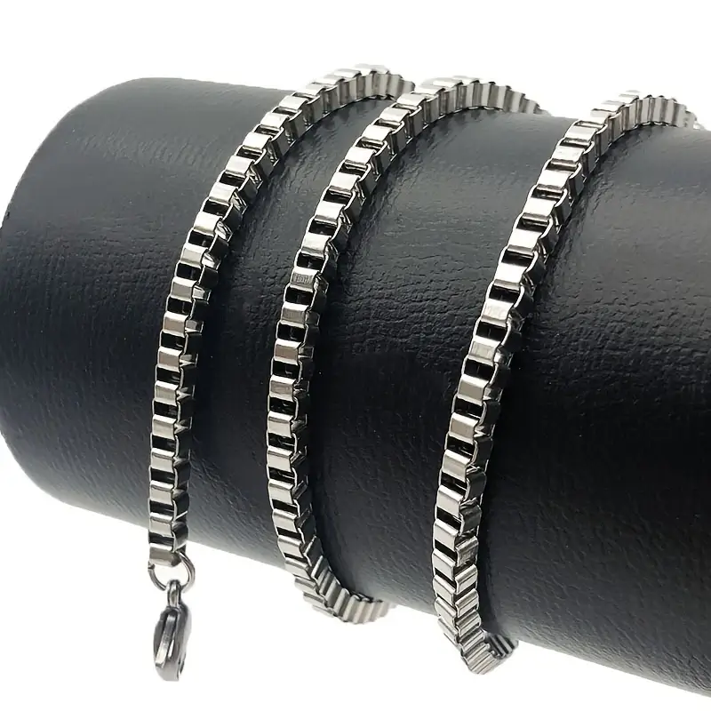8pcs Stainless Steel Necklaces Set Chain for Men - Image 5