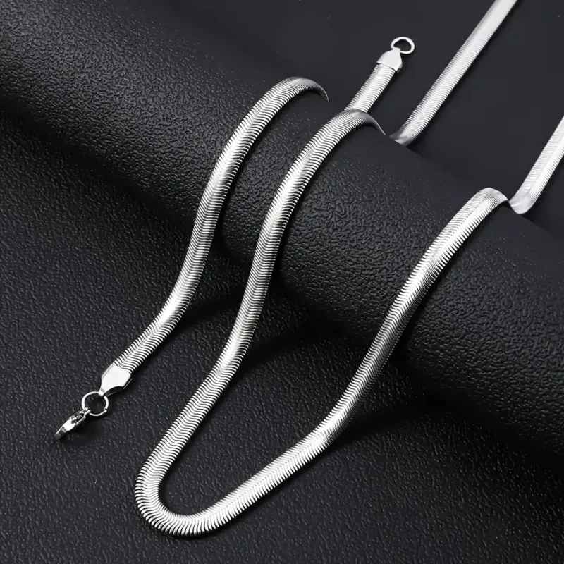8pcs Stainless Steel Necklaces Set Chain for Men 3