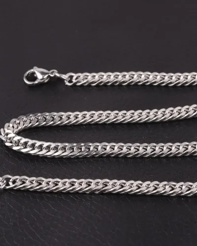 8pcs Stainless Steel Necklaces Set Chain for Men 6