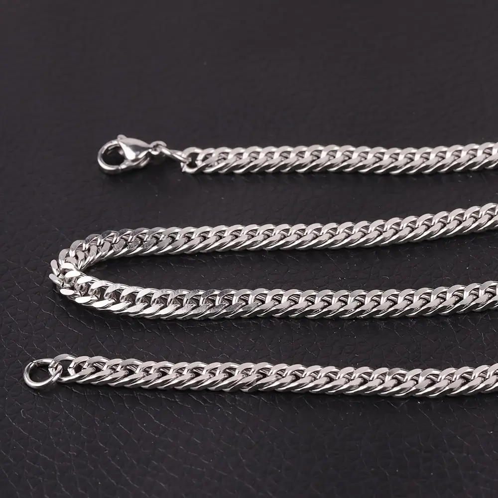 8pcs Stainless Steel Necklaces Set Chain for Men - Image 11