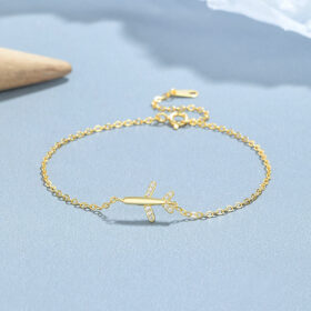 925 Sterling Silver Airplane Bracelet with Sparking Zircon Bulk GOLD