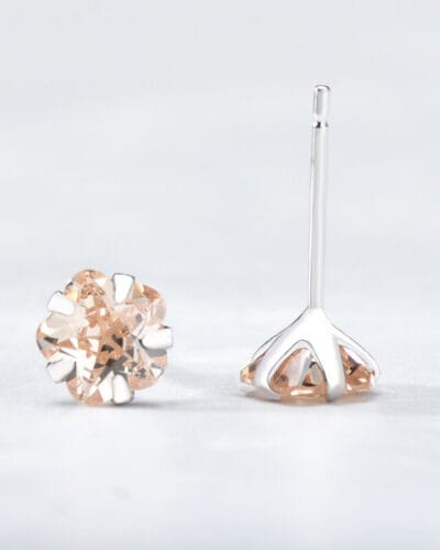 925Sterling Silver Birthstone Stud Earrings 4A CZ November