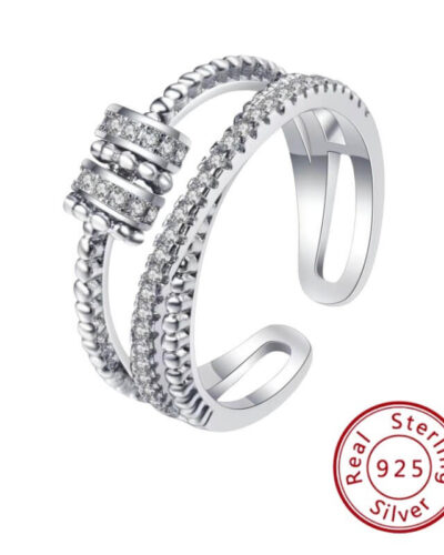 925 Sterling Silver Fidget Spinner Ring for Women show