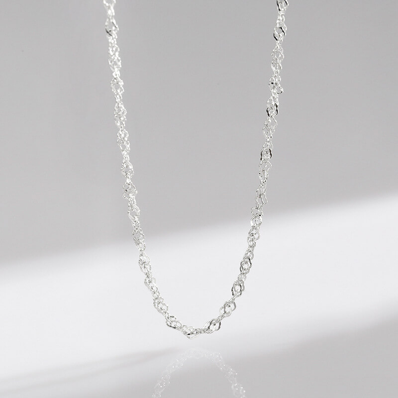 925 Sterling Silver Heart Link Chain Wave Chain Wholesale wave chain